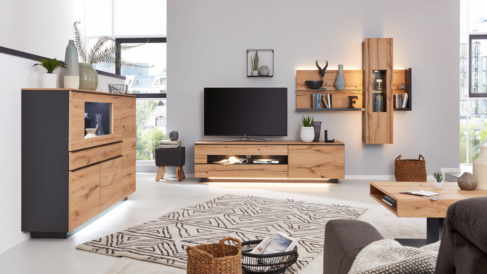 Interliving Wohnzimmer Serie 2103 – Highboard 560813 ... Interliving Wohnzimmer Serie 2103 – Highboard 560813 ...